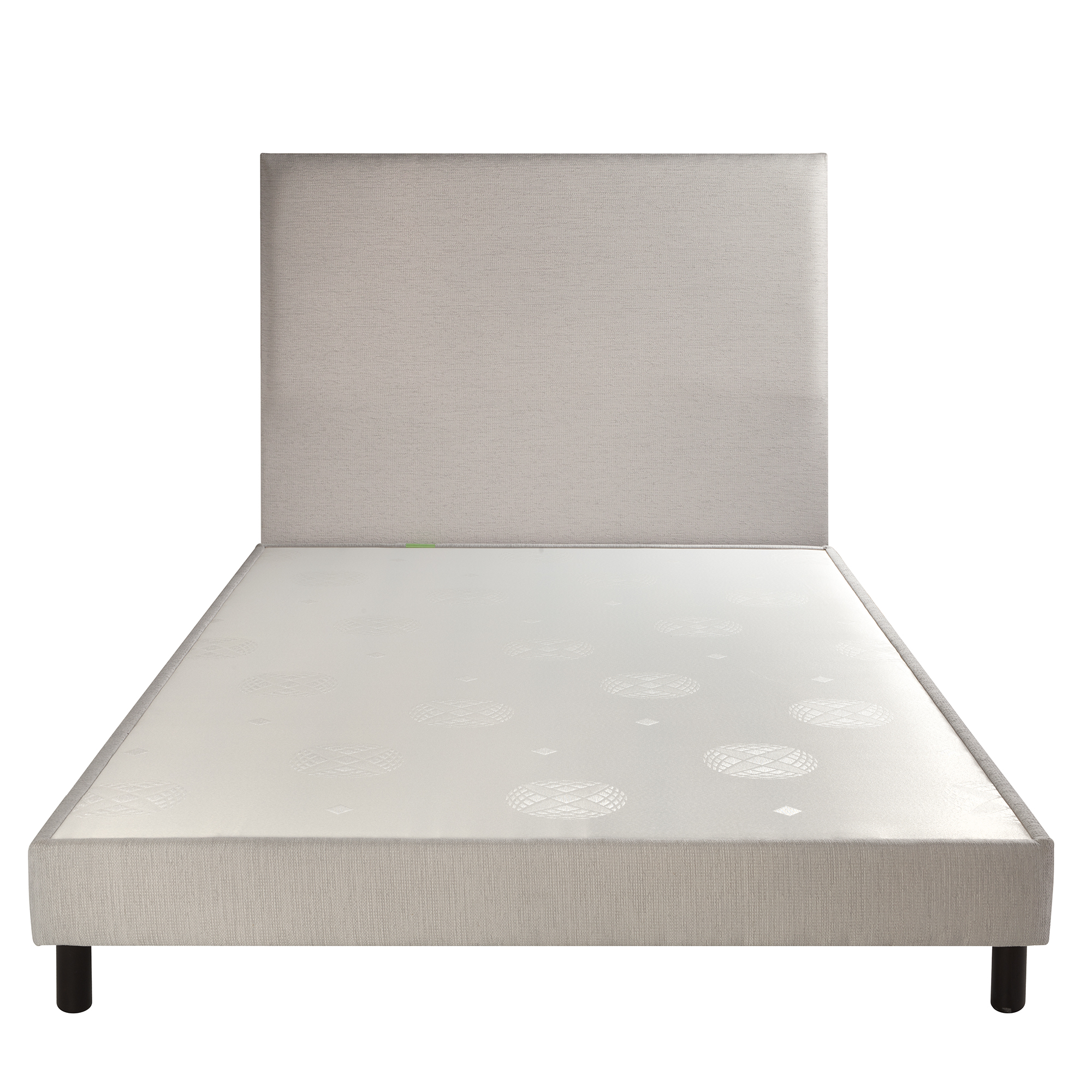 Ensemble sommier DECO argent 90X190 hauteur 15 cm + Tête hauteur 120 cm