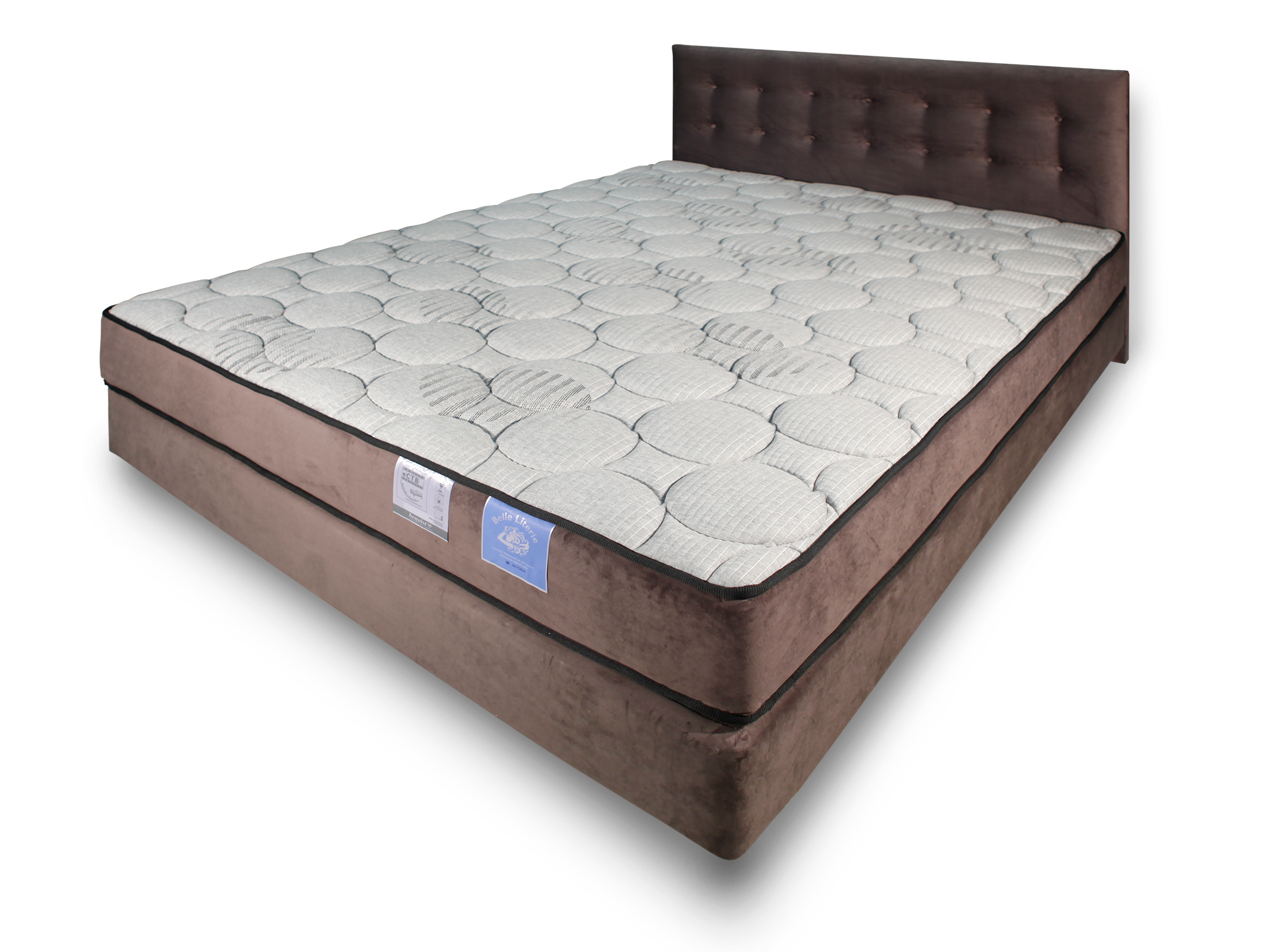 Ensemble sommier DECO slate 160X200 hauteur 15 cm + Tête capitonnée hauteur 110 cm