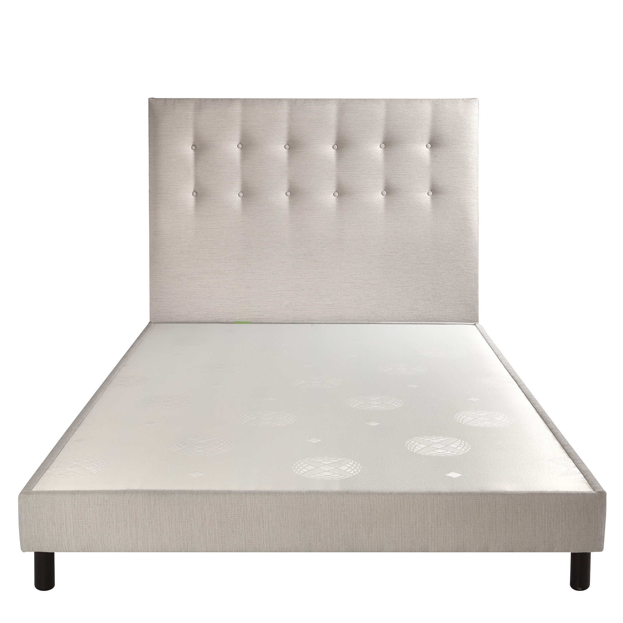 Ensemble sommier DECO argent 160X200 hauteur 15 cm + Tête capitonnée hauteur 120 cm